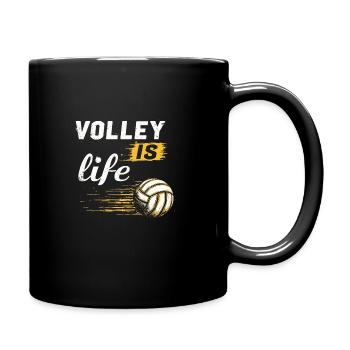 Volleyball Player And Fan Spike Serving - Full Colour Mug - black - Right