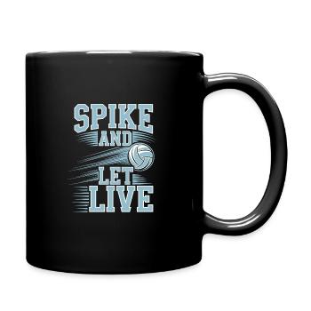 Volleyball Player And Fan Spike Serving - Full Colour Mug - black - Right