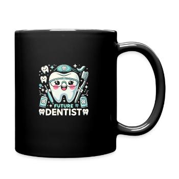 Zukünftige Zahnärztin - Tasse einfarbig - Schwarz - Rechts