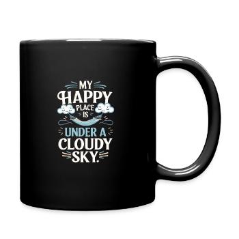 Wolkenblick, Entspannender Himmel, Verträumte - Tasse einfarbig - Schwarz - Rechts