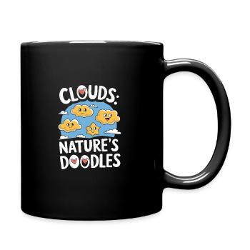Wolkenblick, Entspannender Himmel, Verträumte - Tasse einfarbig - Schwarz - Rechts