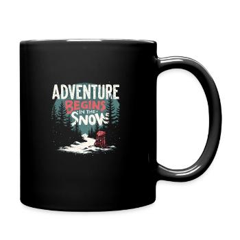 Winter Camper Snow Camping Adventure - Full Colour Mug - black - Right