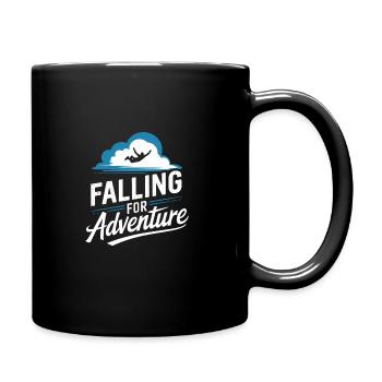 Skydiving Beginners Adventure Nerves - Full Colour Mug - black - Right