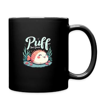 Puffer fish marine life enthusiast Quirky - Full Colour Mug - black - Right