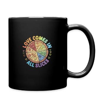 Pride Pizza LGBTQ - Tasse einfarbig - Schwarz - Rechts