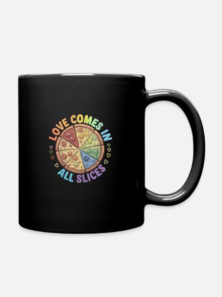 Pride Pizza LGBTQ - Tasse einfarbig - Schwarz