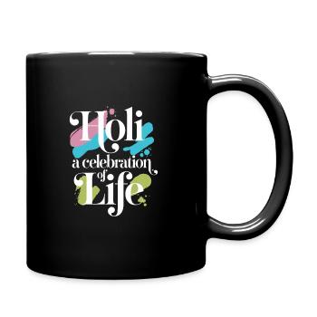 The Holi Festival Of Colors Indian Celebration - Full Colour Mug - black - Right