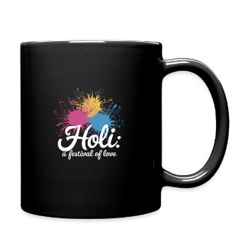 The Holi Festival Of Colors Indian Celebration - Full Colour Mug - black - Right