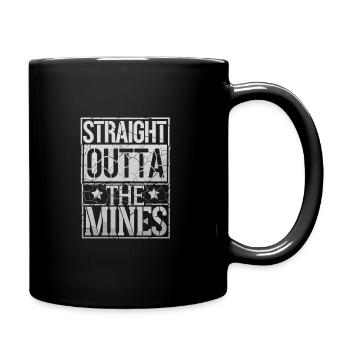 Coal Miner Underground Mining Safety Helmet Worker - Full Colour Mug - black - Right