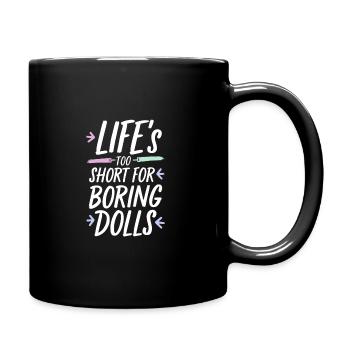 Gruseliger Puppenkollektor - Tasse einfarbig - Schwarz - Rechts