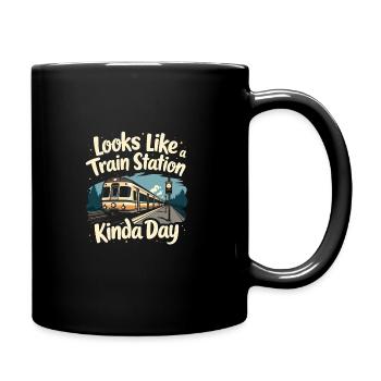 Train Ride -locomotive Adventure - Full Colour Mug - black - Right