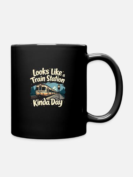 Trajet en train - aventure en locomotive - Mug uni - noir