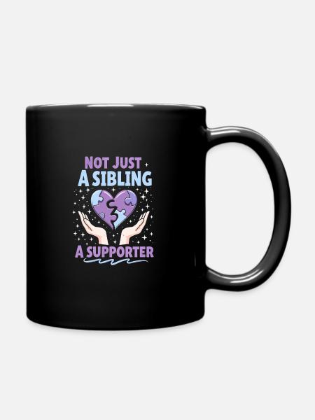 Autismus -geschwister - Tasse einfarbig - Schwarz