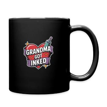 Seniors with tattoos proudly aging, - Full Colour Mug - black - Right