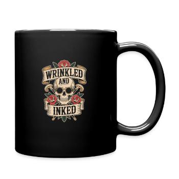Seniors with tattoos proudly aging, - Full Colour Mug - black - Right