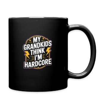 Seniors with tattoos proudly aging, - Full Colour Mug - black - Right
