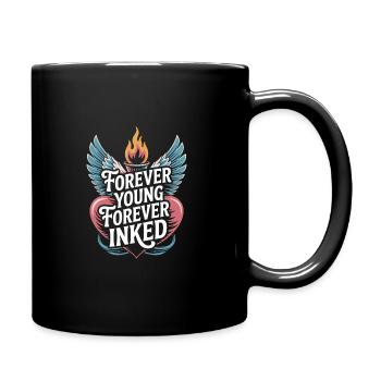 Seniors with tattoos proudly aging, - Full Colour Mug - black - Right