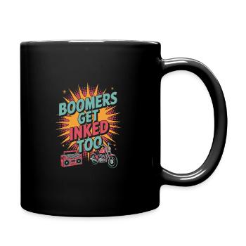 Seniors with tattoos proudly aging, - Full Colour Mug - black - Right