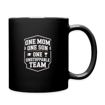 Aufgewachsen Von Einer Königin, Alleinerziehende - Tasse einfarbig - Schwarz - Rechts