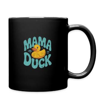 Mama Duck Muttertag - Tasse einfarbig - Schwarz - Rechts