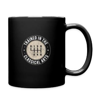 Lustiges Gangschaltung Design - Tasse einfarbig - Schwarz - Rechts
