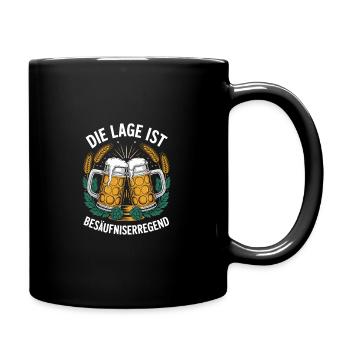 Lustiges Bier Design - Tasse einfarbig - Schwarz - Rechts