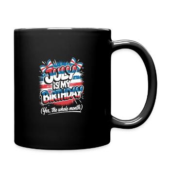 Im Juli Geburtstag - Tasse einfarbig - Schwarz - Rechts