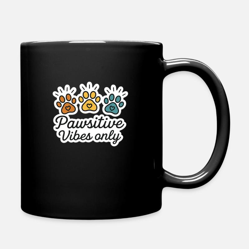 Paw power! - Pawsitive Vibes only - Full Colour Mug - black