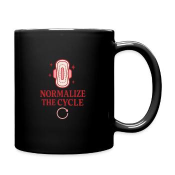 Menstruationsstolz Normalisieren Perioden - Tasse einfarbig - Schwarz - Rechts