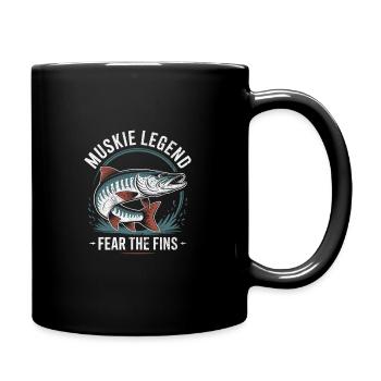 Cool Muskie Fish Design - Full Colour Mug - black - Right