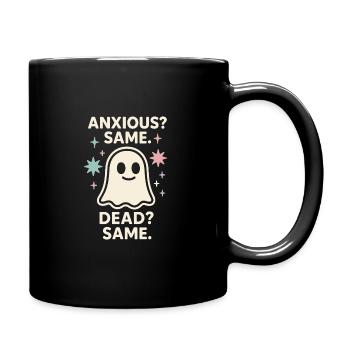 Sad Ghost Ghost Humor Fear Fear Ghost Psychic - Full Colour Mug - black - Right