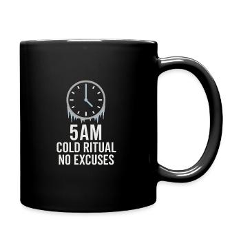 Kaltes Duschen Mentale Härte Kälteexposition - Tasse einfarbig - Schwarz - Rechts
