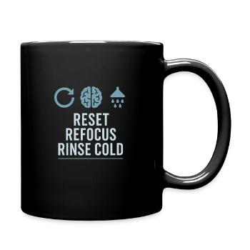 Cold showers Mental hardness Cold exposure - Full Colour Mug - black - Right