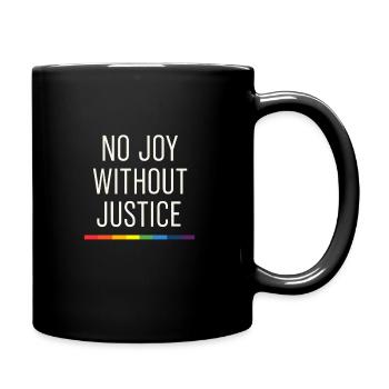Queer Pride Queer Joy Lgbtq+ Affirmation Trans - Full Colour Mug - black - Right