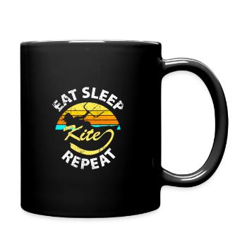 Eat sleep kite repeat - Full Colour Mug - black - Right