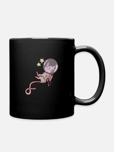 chat de l'espace - Mug uni - noir