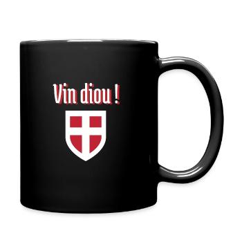 Vin diou ! et drapeau haute-savoie cadeau marrant - Mug uni - noir - Droite