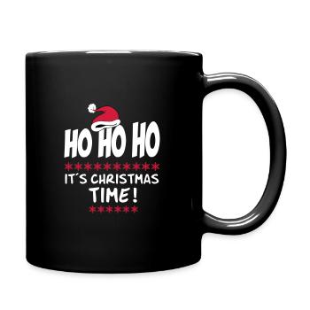Christmas Time Ho Ho Mütze Weihnachten Sprüche - Tasse einfarbig - Schwarz - Rechts