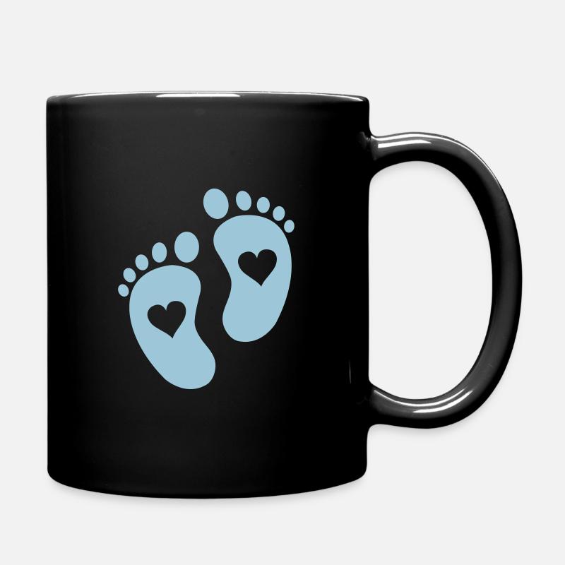bébé pieds coeurs - Mug uni - noir