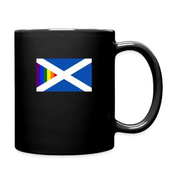 Rainbow Pride Saltire - Full Colour Mug - black - Right