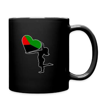 Silhouette femme cœur couleur drapeau Martinique - Mug uni - noir - Droite
