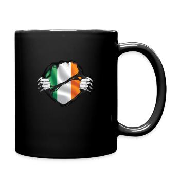 Ireland Hands Ripped Flag - Full Colour Mug - black - Right
