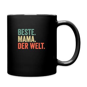 Beste Mama Der Welt - Tasse einfarbig - Schwarz - Rechts