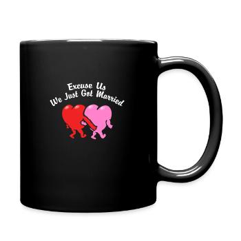 Just Married uns Entschuldigen - Tasse einfarbig - Schwarz - Rechts