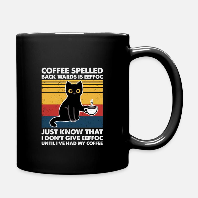 Drôle de café citation chat avec tasse de café amusant - Mug uni - noir