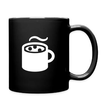 Coupe de café chaud vin boisson chaude icône symbole - Mug uni - noir - Droite