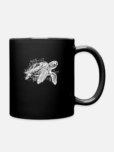 Baignade Turtle Splash pour les plongeurs - Mug uni - noir