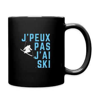 I can't ski - Full Colour Mug - black - Right
