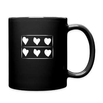 sechs herzen herz rechteck muster - Tasse einfarbig - Schwarz - Rechts