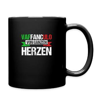 Italien Italiener Vaffanculo - Tasse einfarbig - Schwarz - Rechts